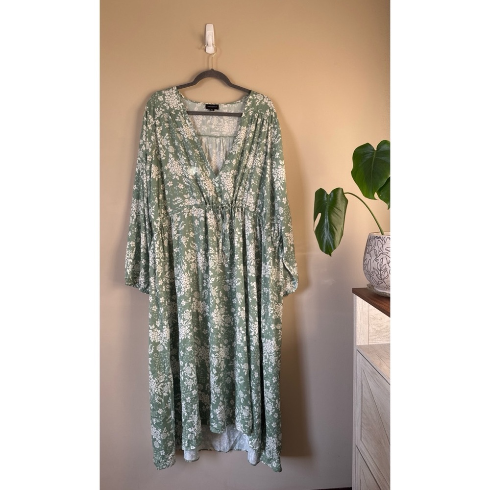Summersalt The Cinched Waist Caftan Dress Size 1XL Vintage Floral in Ivy - Picture 3 of 6